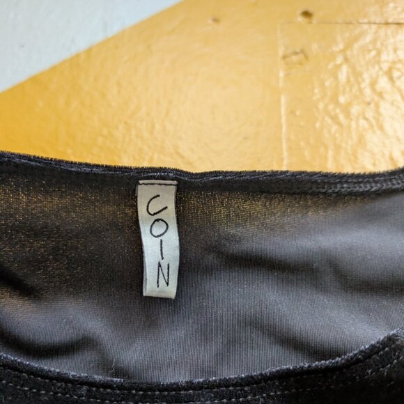 Vintage Y2K Fall Witchy Stretch Velvet Crop Top Bead Fringe Quarter Sleeve - Picture 6 of 9